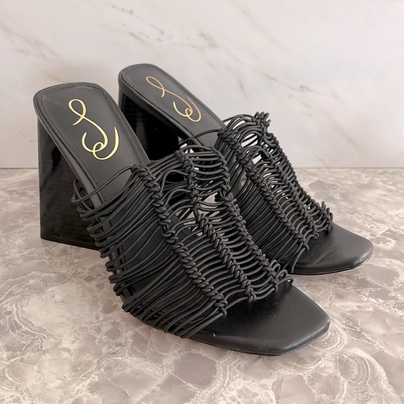 Sam Edelman laurette black strappy block heels sz 8.5 - Picture 1 of 6